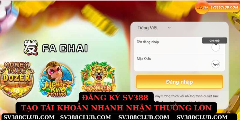 Đăng ký sv388 tọa tài khoản nhanh nhận thưởng lớn ngay hôm nay